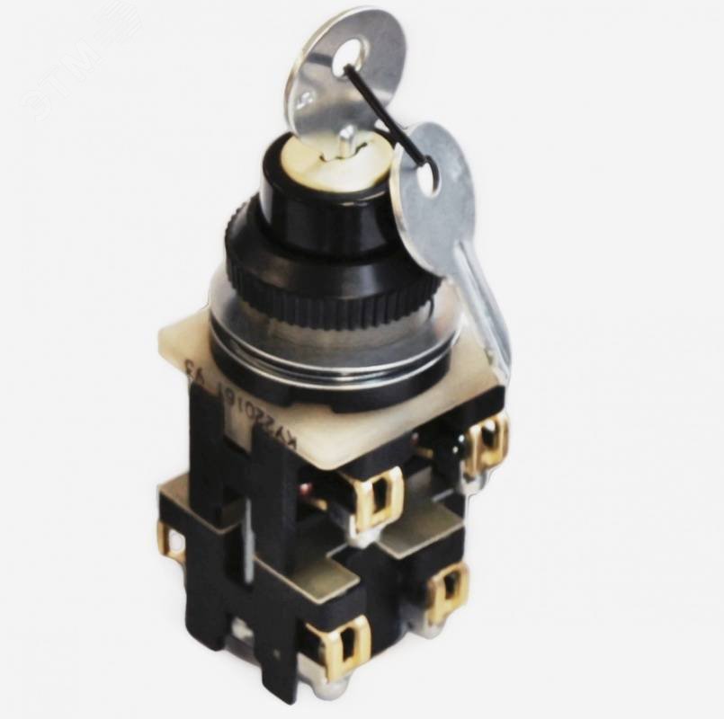 Выключатель кнопочный КУ220161 У3 2з2р с замком на два положения исх ...