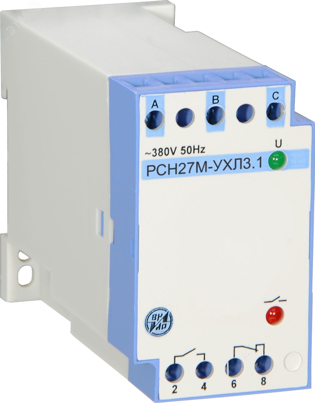 Изображение товара Реле РСН-27М 380В 3ф на DIN-рейку контроль фаз и напряжения