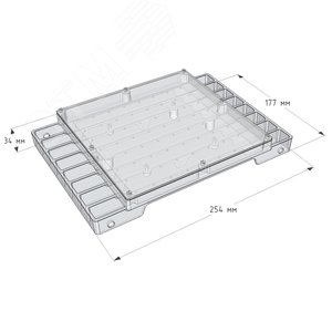 Светильник светодиодный ДВО-33Вт, IP20, 2700Лм, 5000К, Грильято, опал, 20х20см, Albatross - фото 2