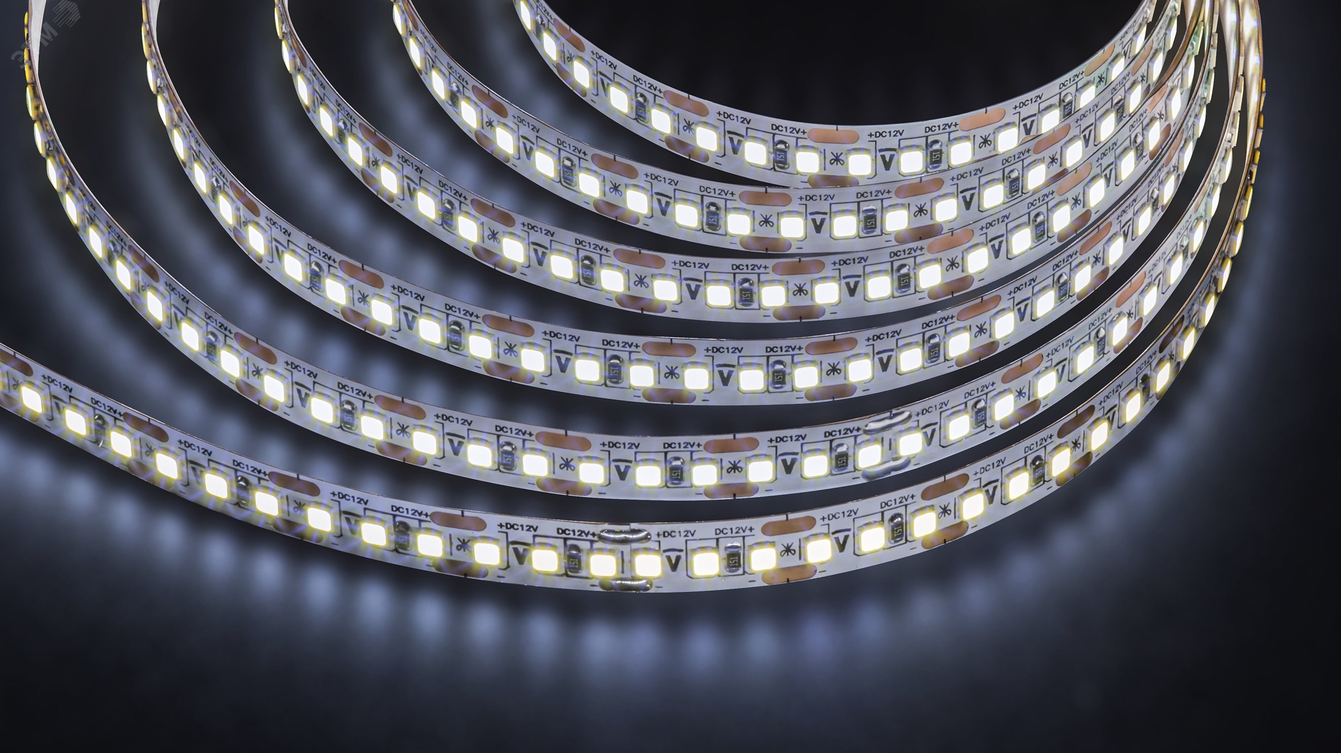 Изображение товара Светодиодная лента 16Вт/м 12В IP20 6000K 168LED/м 5м Navigator Group