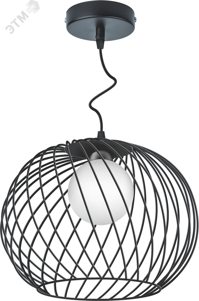 Изображение товара Подвесной светильник в стиле лофт черный с металлическим абажуром 40 Вт G9