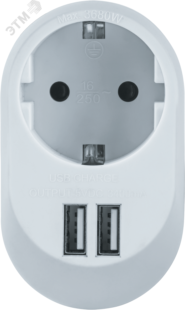 Изображение товара Адаптер с 1 гнездом USB 3.4A NAD-USB01-1E-C-WH от Navigator