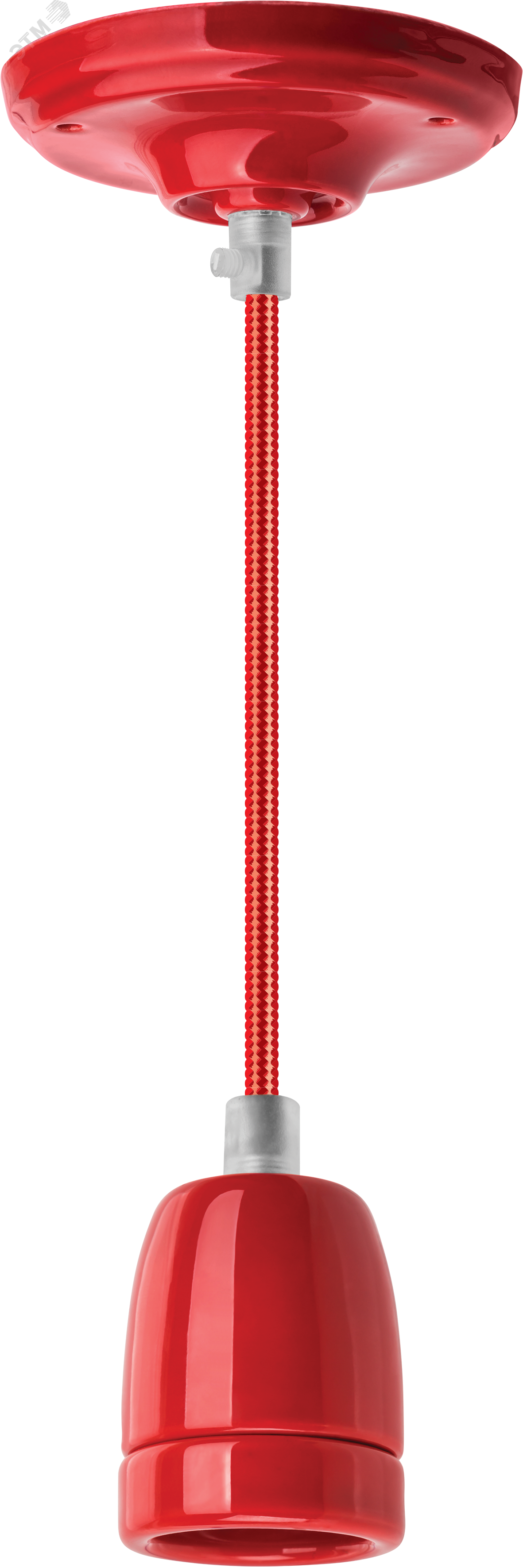 Изображение товара Светильник с проводом 1м Е27 декор красный