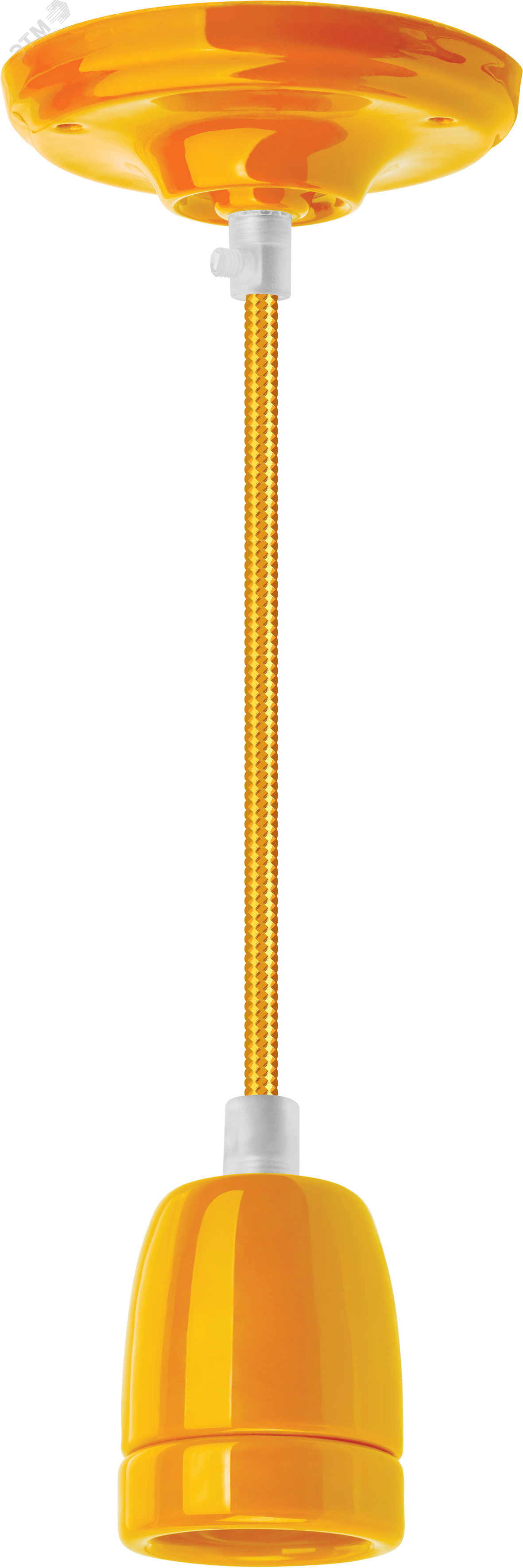 Изображение товара Декоративный керамический светильник с проводом 1 м E27 желтый