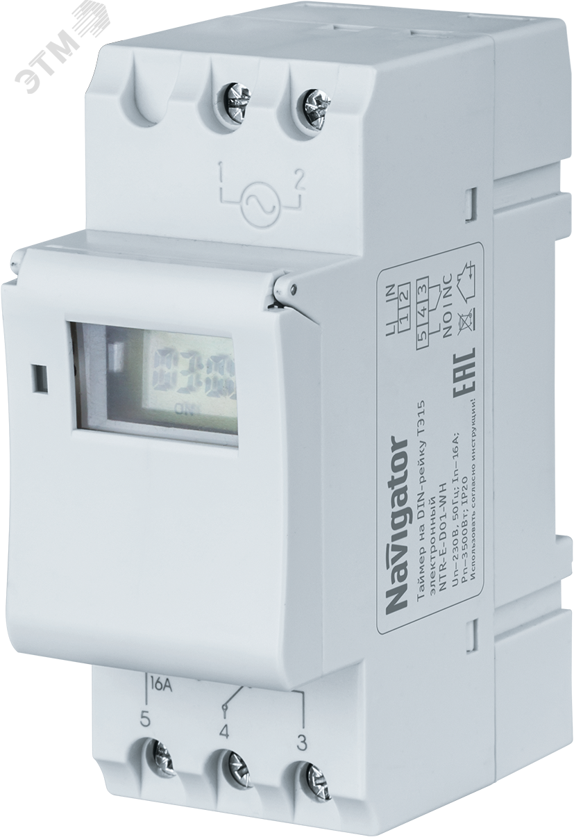 Изображение товара Таймер Navigator 61 559 NOTRE-D01-GR на DIN-рейку электронный (шт)