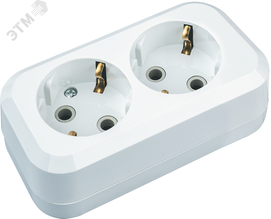 Изображение товара Колодка NCA-BL01-02-E-WH 2гн с/з пластиковая для удлинителей