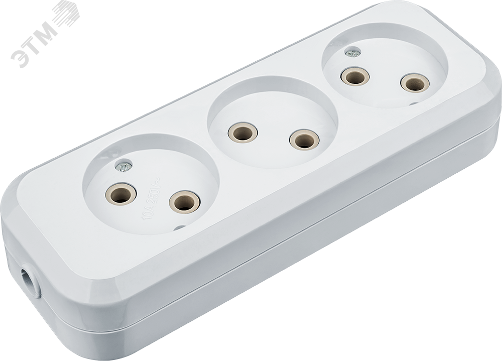 Изображение товара Колодка удлинителя NCA-BL01-03-X-WH с 3 гнездами
