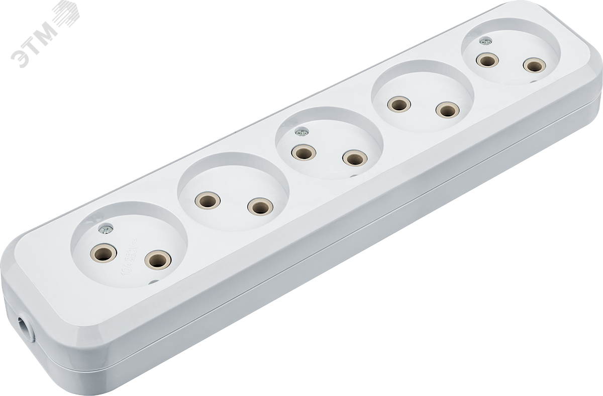 Изображение товара Колодка NCA-BL01-05-X-WH 5 гнезд белая для удлинителей надежное качество