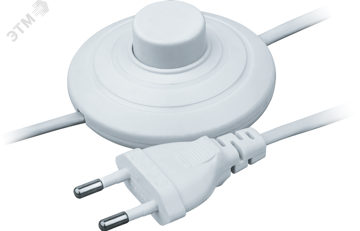 Изображение товара Шнур сетевой с выключателем Navigator NPS-FS01-170-2x0.5WH 1.7м белый