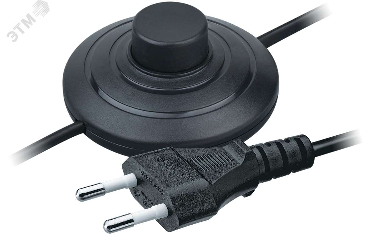 Изображение товара Шнур NPS-FS01-170-2x0.5-BL 1.7м с выключателем черный для бра