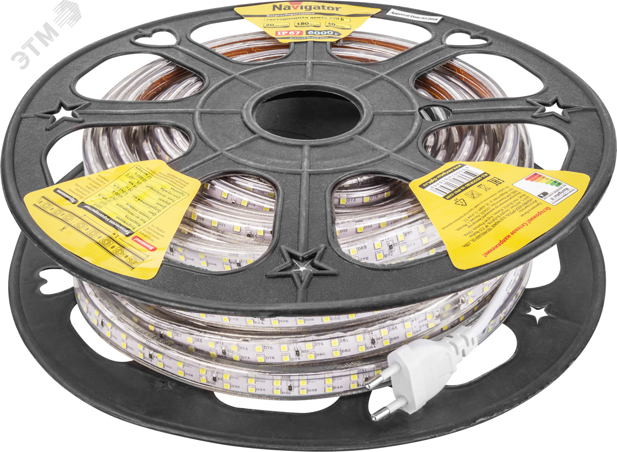 Изображение товара Светодиодная лента Navigator 10 Вт/м 220 В IP67 20 м холодный белый