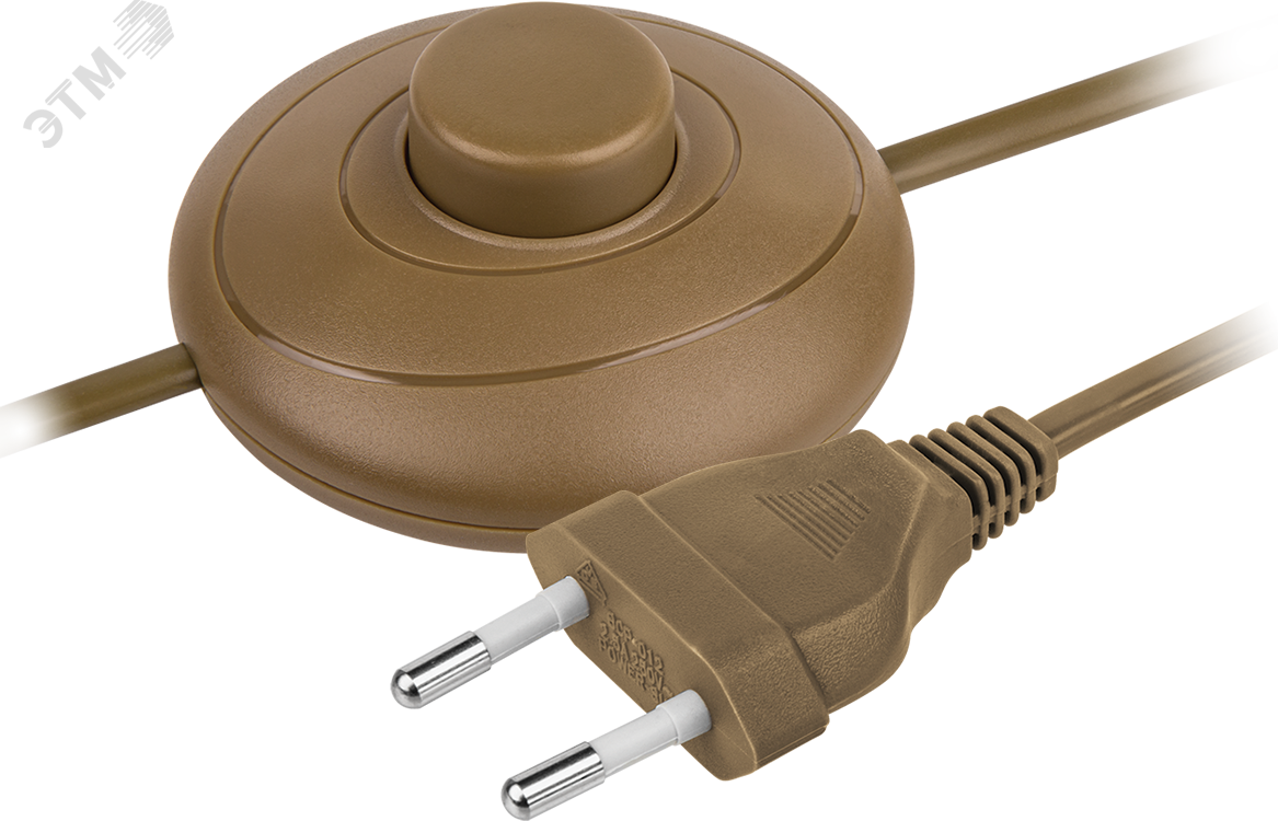 Изображение товара Шнур с выключателем Navigator 1.7м коричневый для электроприборов