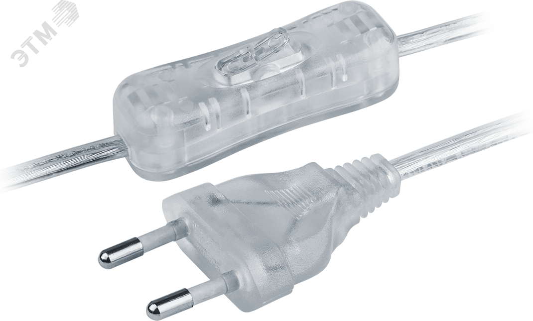 Изображение товара Шнур сетевой с выключателем Navigator NPS-FS 1.7м прозрачный