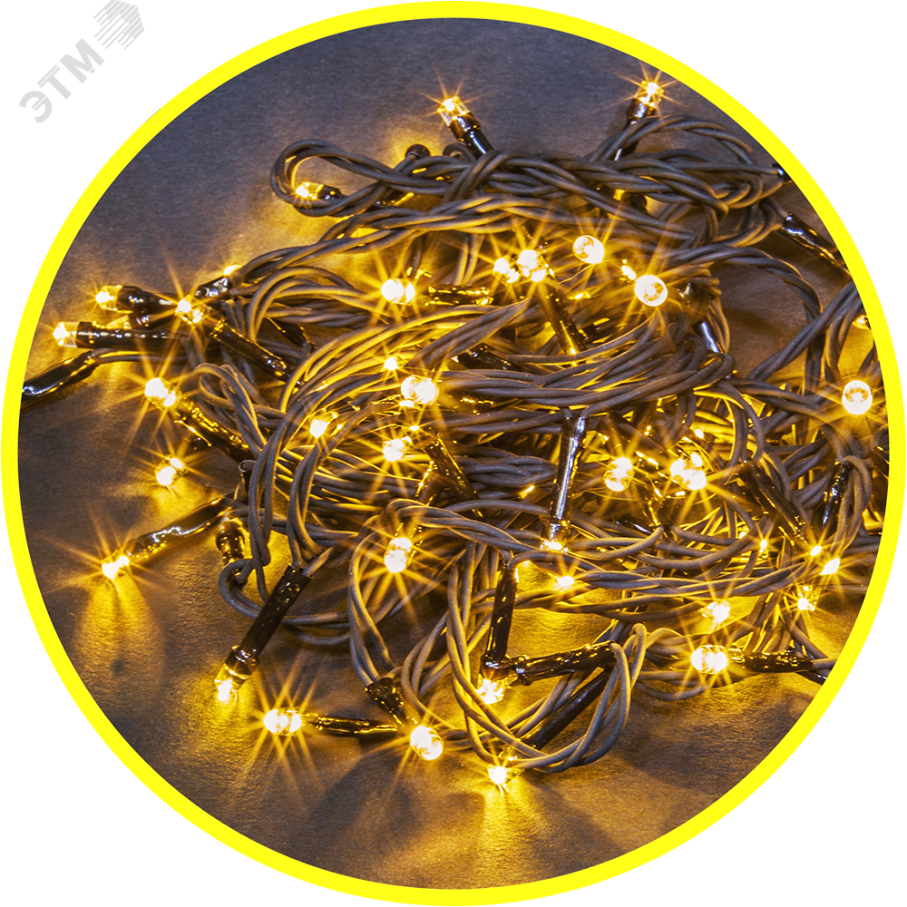 Изображение товара Светодиодная новогодняя гирлянда Navigator NGF-S01-100WW-10-9.5m-IP44 для уличных и внутренних праз