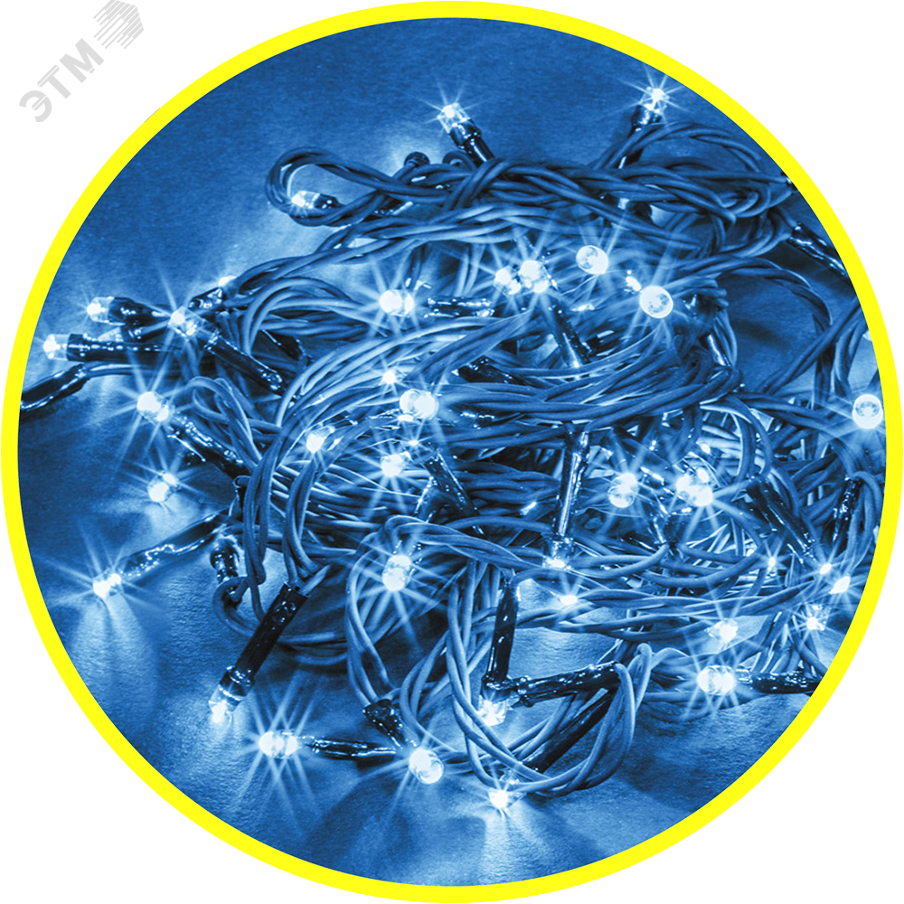 Изображение товара Новогодняя светодиодная гирлянда NGF-S01-100B-10-9.5m-230-C8-BL-IP44 синие LED для праздников