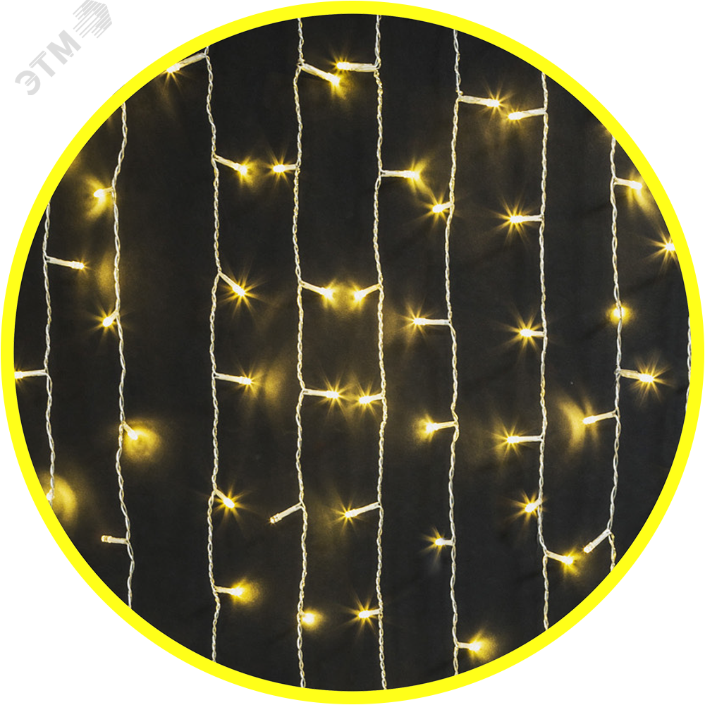 Изображение товара Гирлянда светодиодная новогодняя NGF-C01-357WW-8-2x1.5m-230-TR-IP20 (шт)