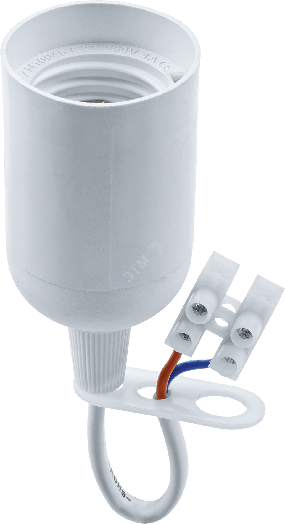  подвесной Е27 с проводом и клемной колодкой пластик белый (71287 .