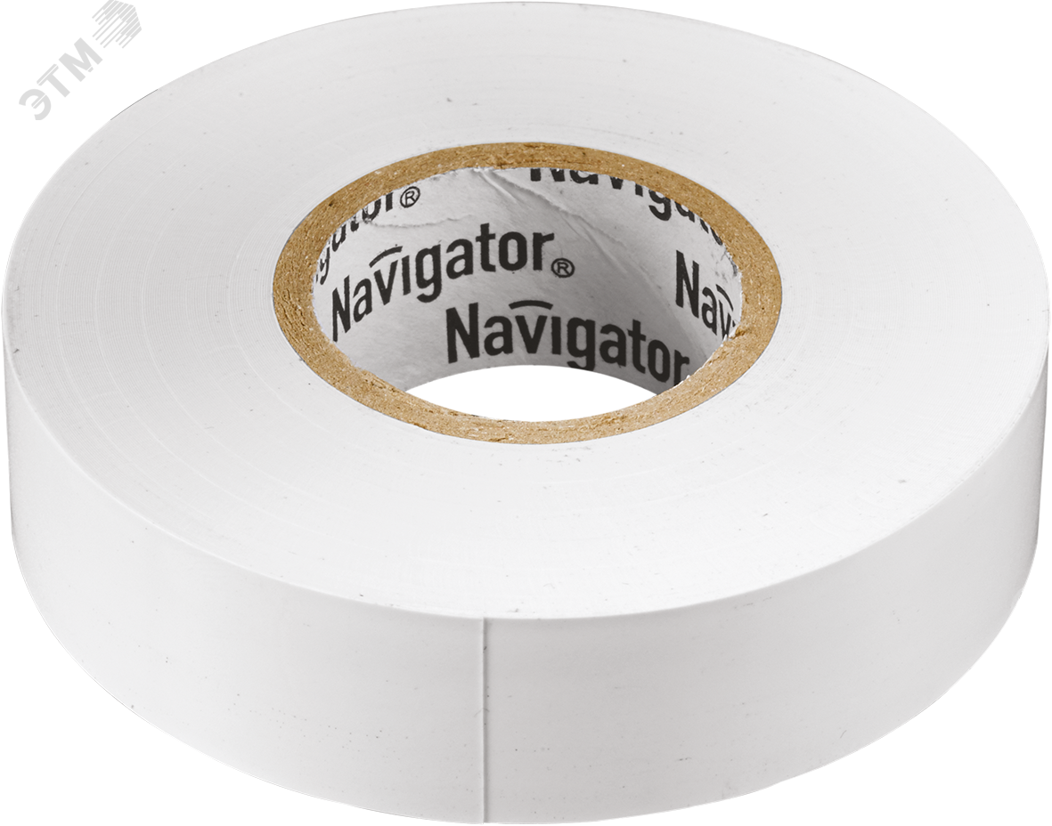 Изолента ПВХ бел 19мм 20м Navigator NIT-A19-20/WH 71109 Navigator Group