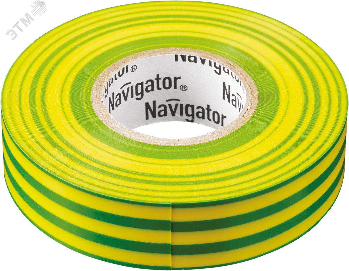 Изолента ПВХ желто-зеленая 19мм 20м NIT-A19-20/YG артикул 71115 Navigator  Group - купить в Москве и РФ в интернет-магазине ЭТМ iPRO