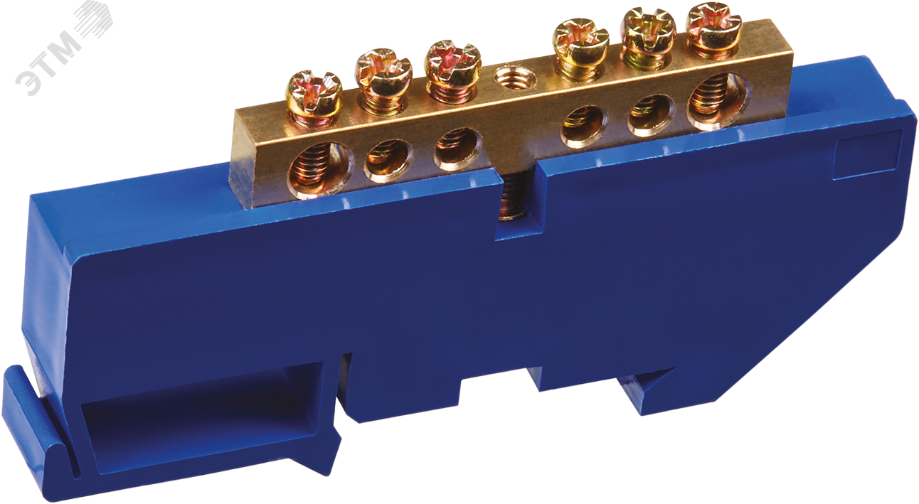 Изображение товара Шина нулевая на DIN-изоляторе Navigator NBB-M69-6D/B 6 контактов 220В 100А синий