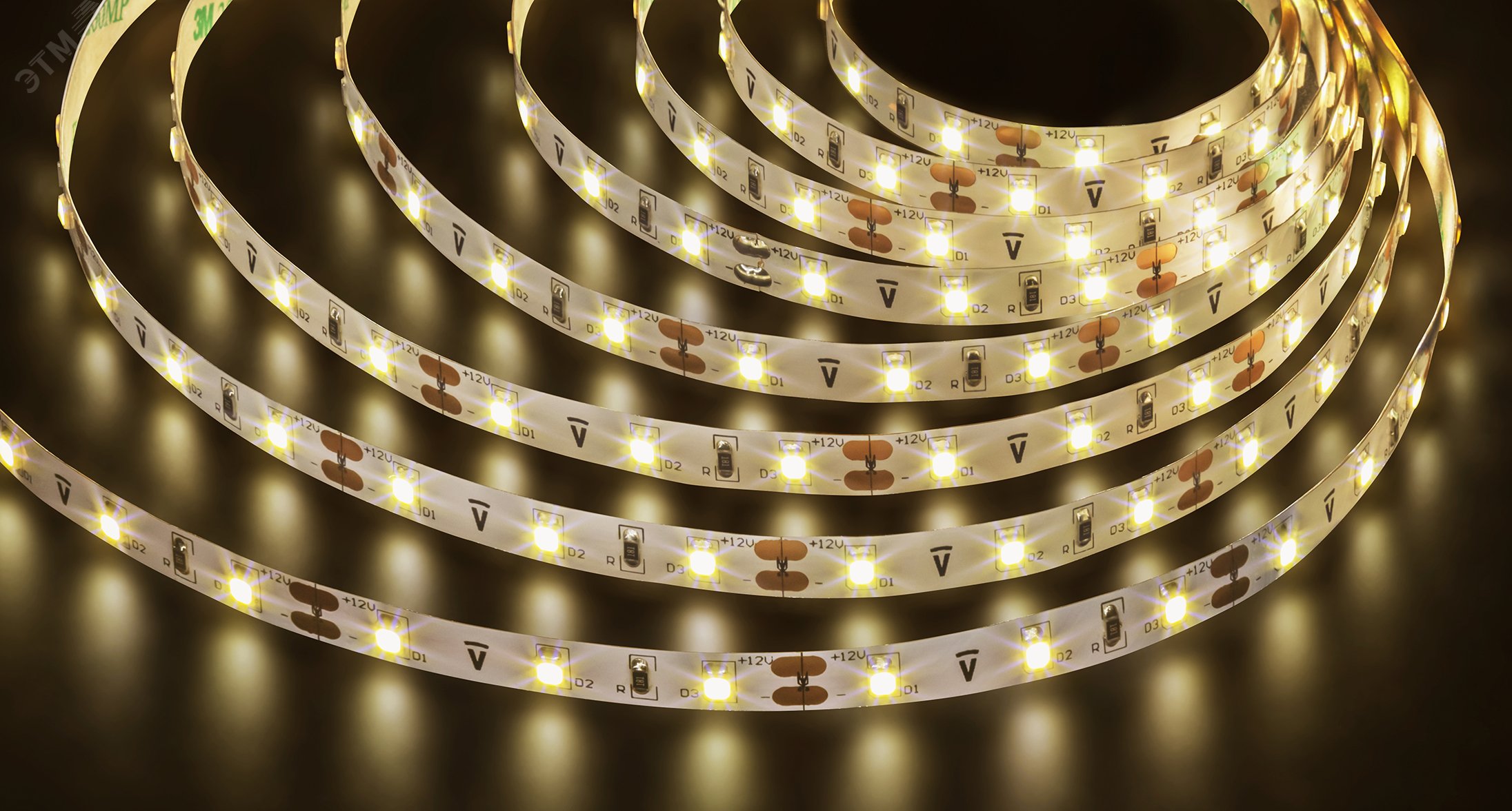 Изображение товара Светодиодная лента 4.8Вт/м 12В 3000К IP20 60LED/м NLS-3528 50м