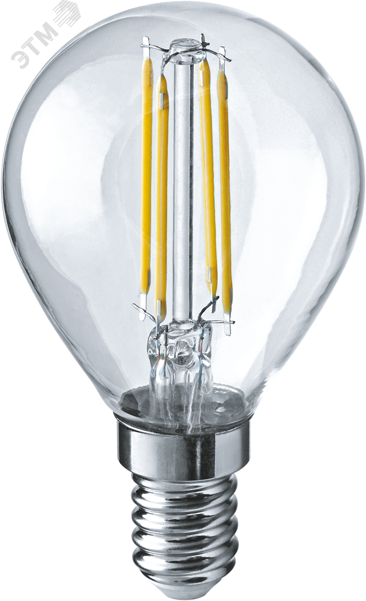 Лампа светодиодная LED 4вт Е14 теплый шар FILAMENT 71309 NLL-F-G45 Navigator Group