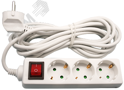 Изображение товара Удлинитель Navigator 71 514 NPE-S1-03-500-ESC-3x0.75 кит 10А кабель 5м 3 розетки