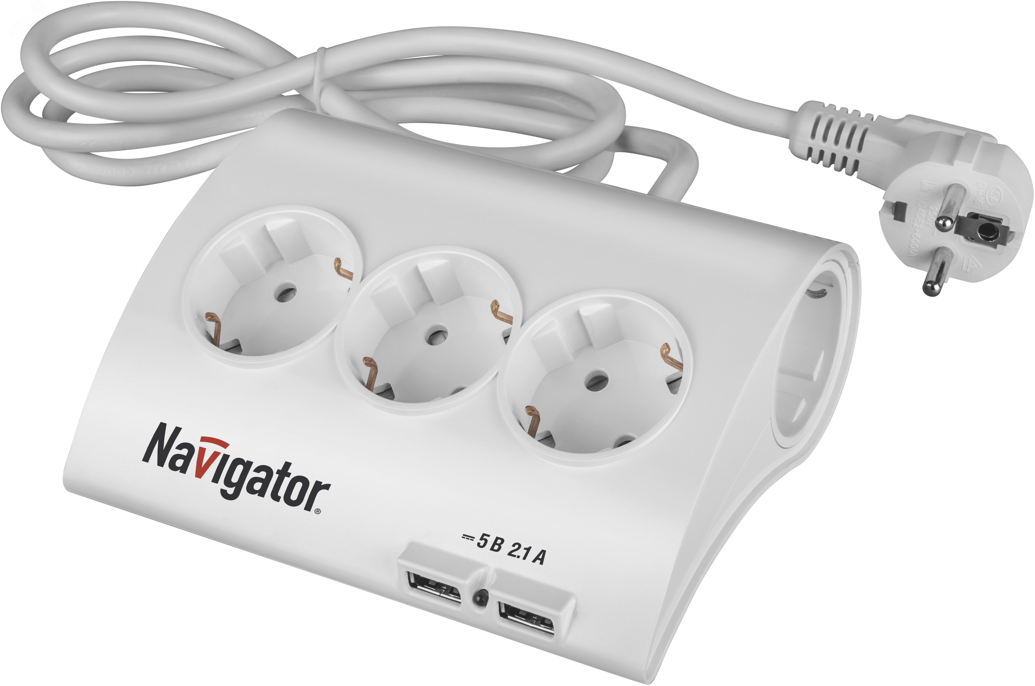 Удлинитель Navigator 61 455 NPE-usb01-03-180-ESC-3x1 с з выкл.3 ГН.1.8М USB2.1A