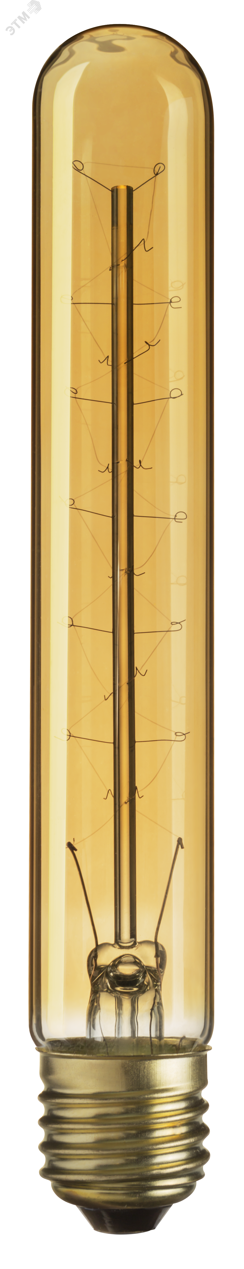 Изображение товара Декоративная винтажная лампа накаливания 60 Вт с золотистым покрытием для интерьеров