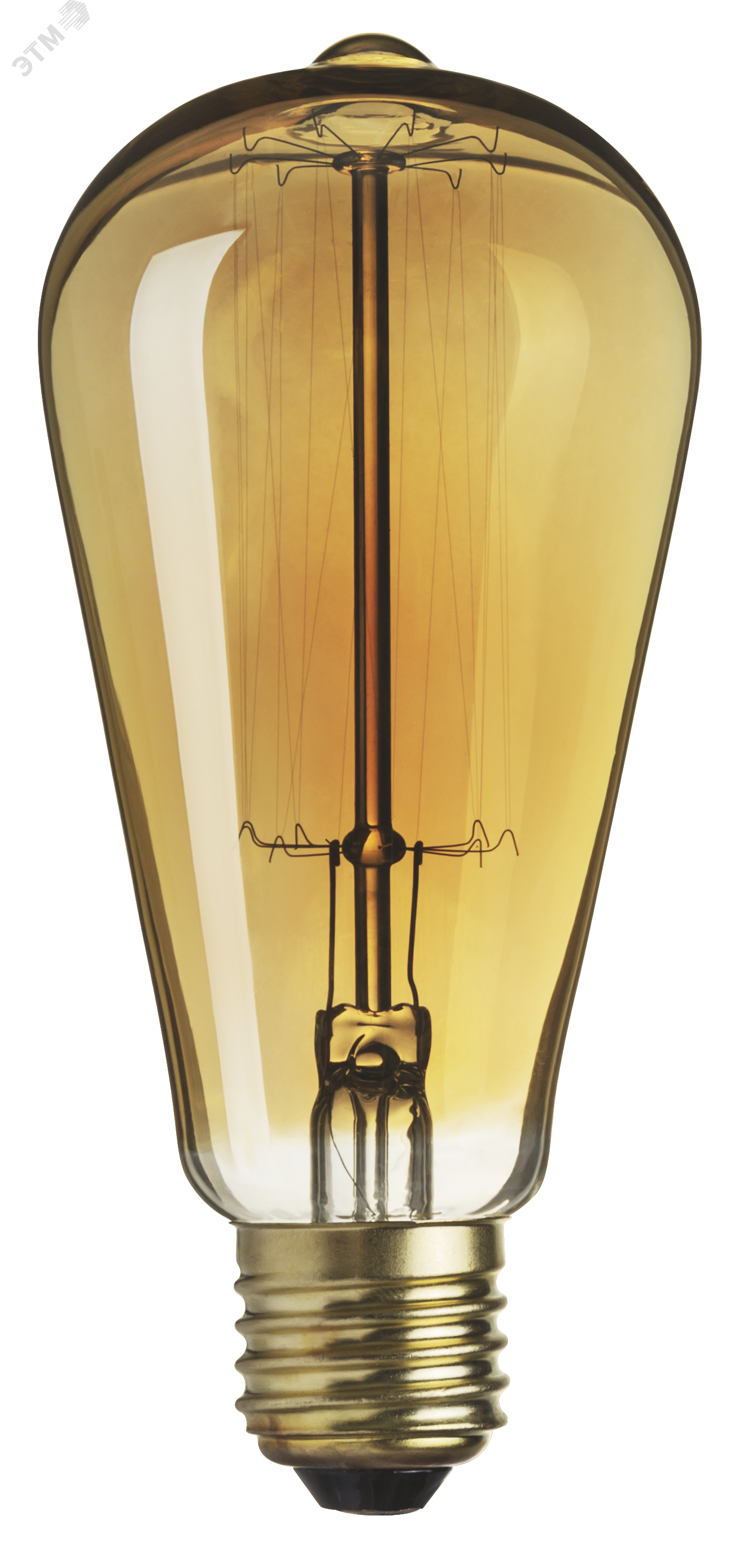 Изображение товара Декоративная винтажная лампа накаливания 60 Вт Е27 золото стиль лофт ретро