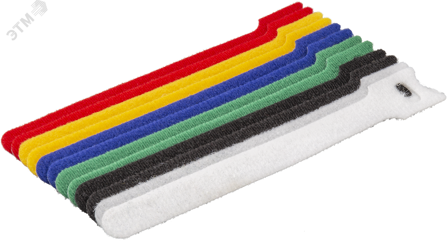 Изображение товара Хомут-липучка 230х13мм цветной 12 шт кабельные стяжки Navigator