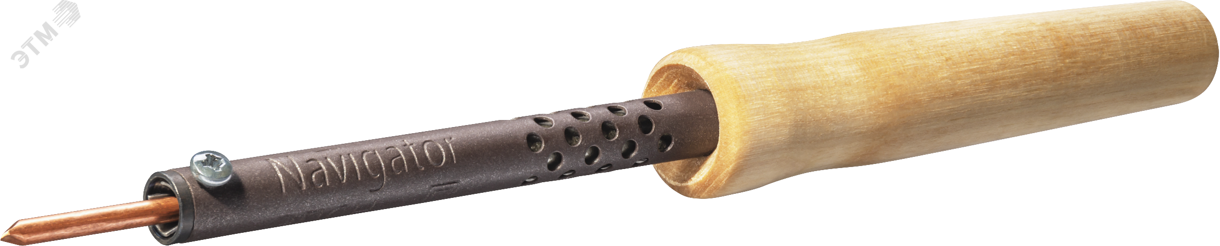 Паяльник деревянная ручка клин прямой NSE-Pes01-40W-СP 80691 Navigator Group