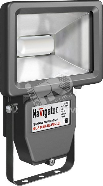 Прожектор светодиодный ДО-10w 6000К 750Лм IP65 черный 94646 NFL-P Navigator Group