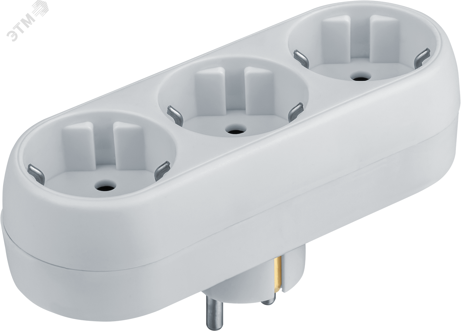 Изображение товара Тройник на 3 гнезда с заземлением Navigator 94 672 NAD-L-3E-WH