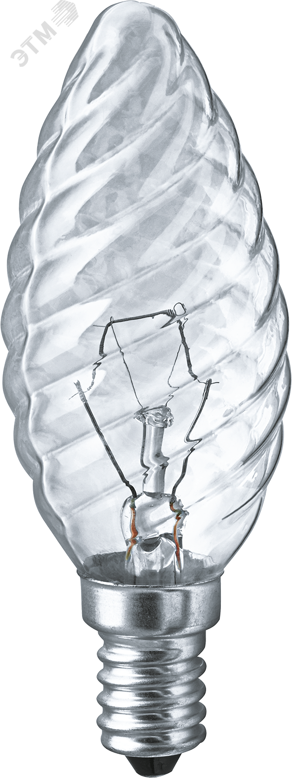 Изображение товара Декоративная лампа накаливания Navigator NI-TC 40Вт E14 прозрачная витая свеча