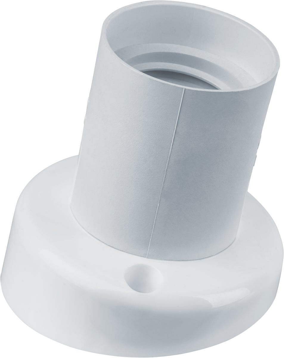 Патрон настенный наклонный Е27 пластиковый белый