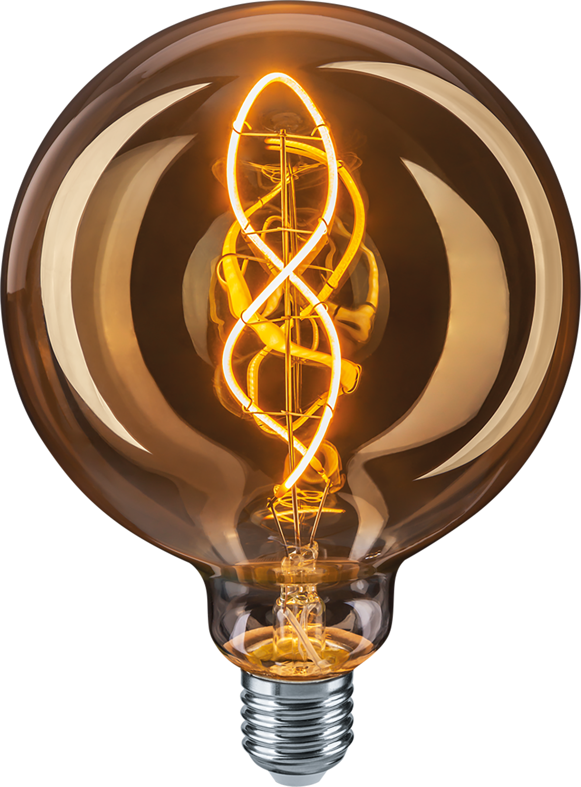 Лампа светодиодная LED 4вт E27 теплый G125 ретро FILAMENT