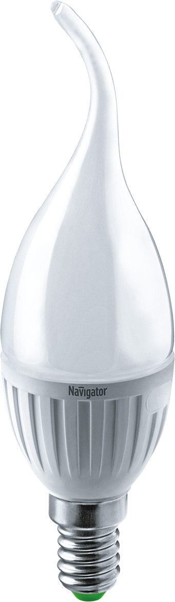 Лампа светодиодная LED 5вт E14 белый матовая свеча на ветру