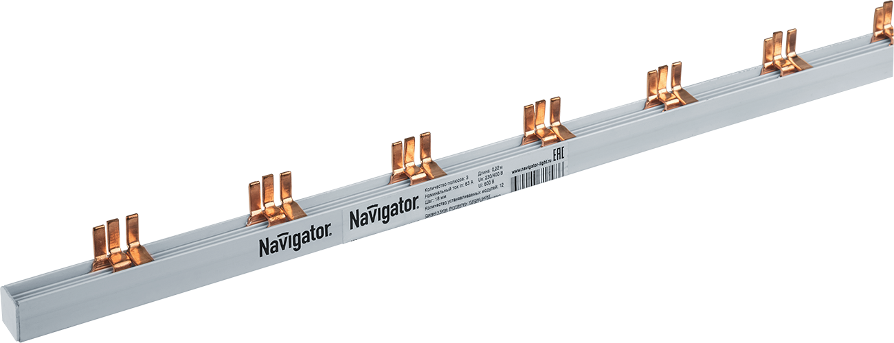 Шина соединительная типа PIN 3-полюса 12мод.63А
