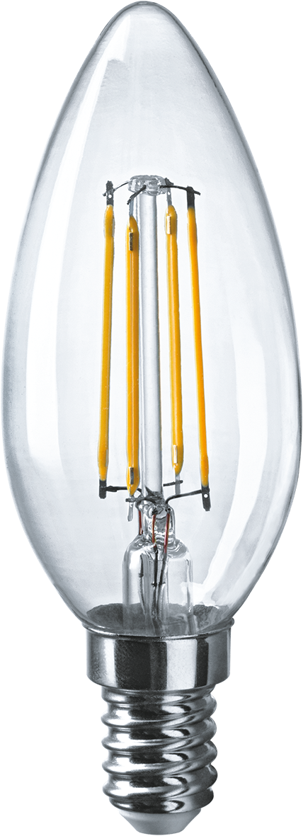 Лампа светодиодная LED 6вт Е14 белый свеча FILAMENT