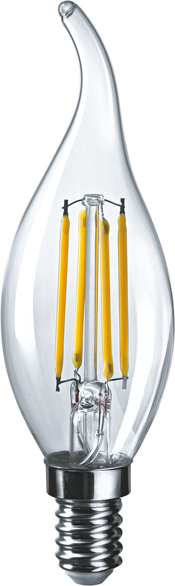 Лампа светодиодная LED 6вт Е14 белый свеча на ветру FILAMENT