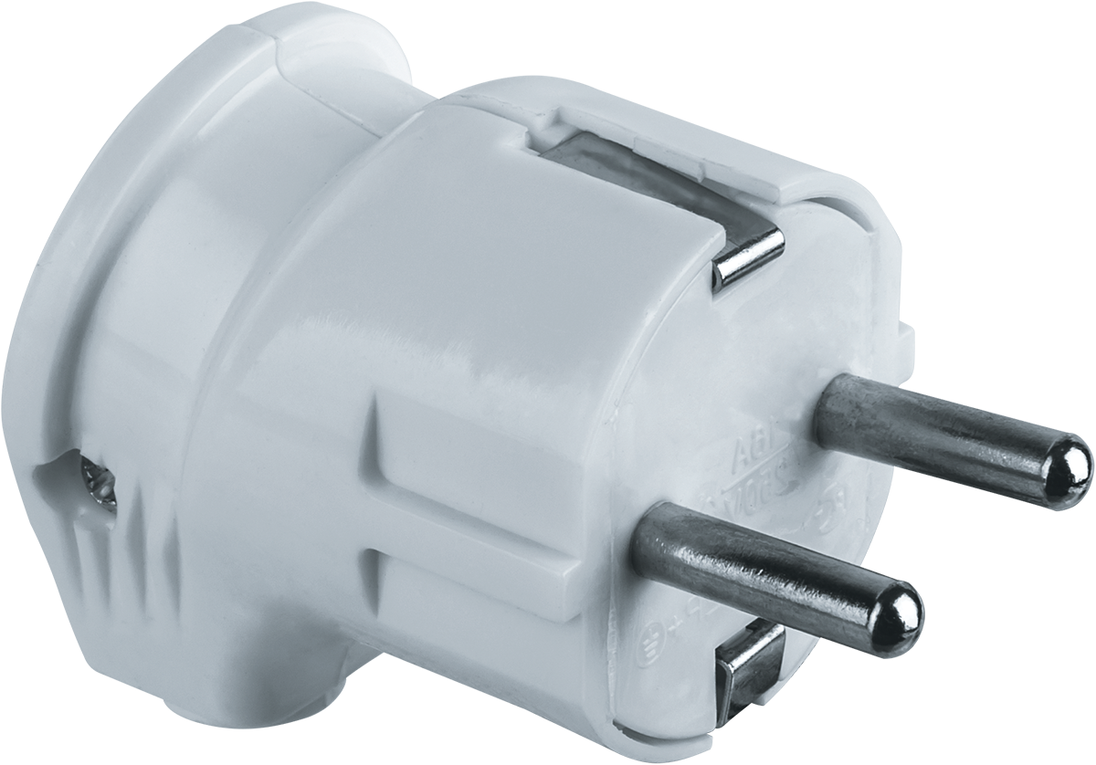 Вилка Navigator угловая с заземлением белая 61 362 NCA-PL04-16A-E-WH