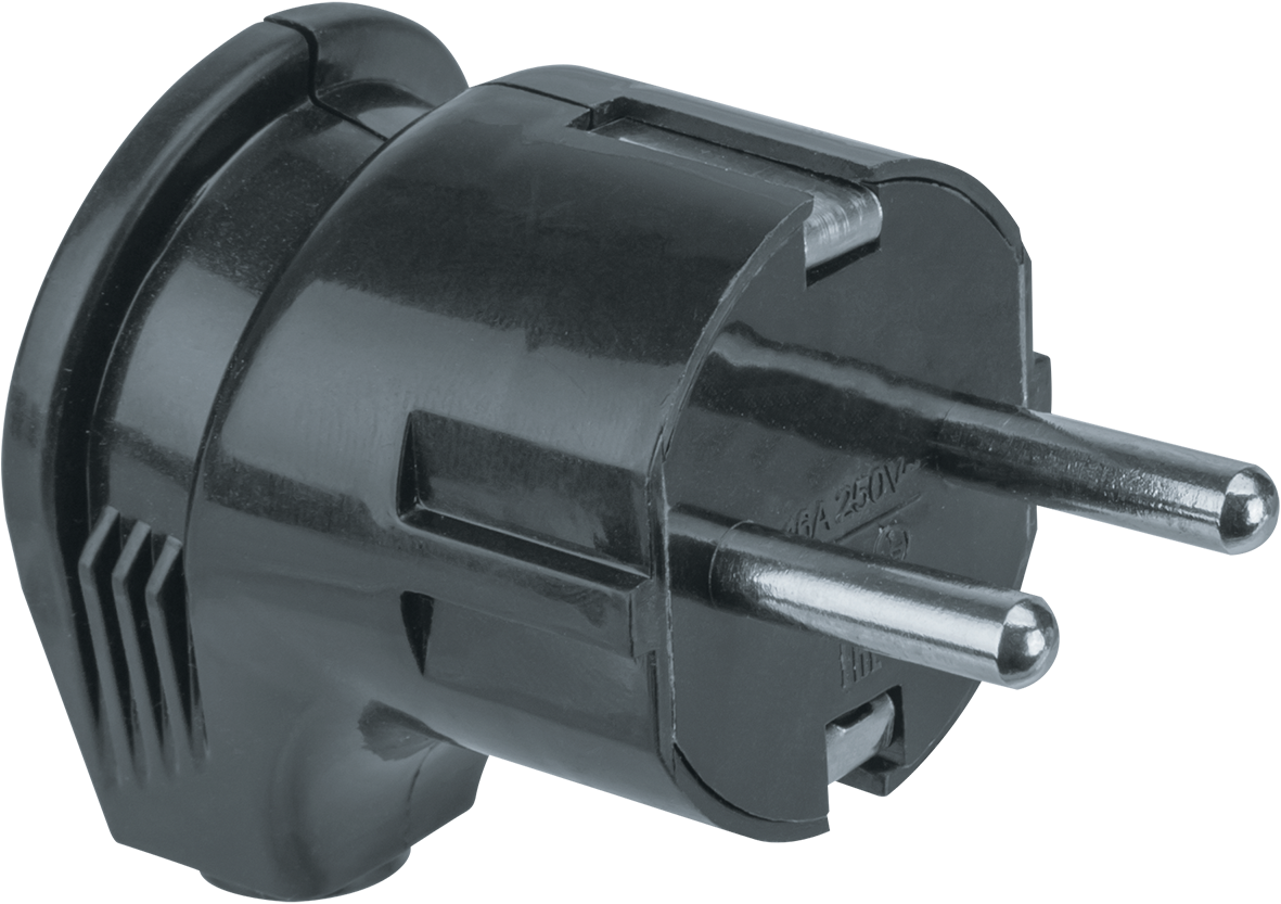 Вилка Navigator угловая с заземлением черная 61 363 NCA-PL04-16A-E-BL