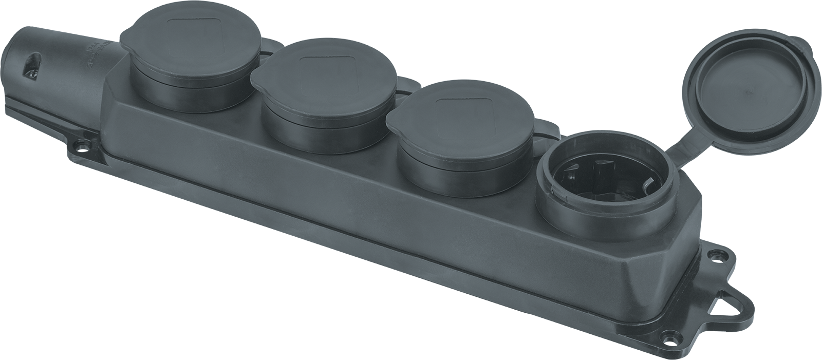 Колодка 61 373 NCA-BLR2-04-16A-E-IP44-BL 4гн с/з каучук черная