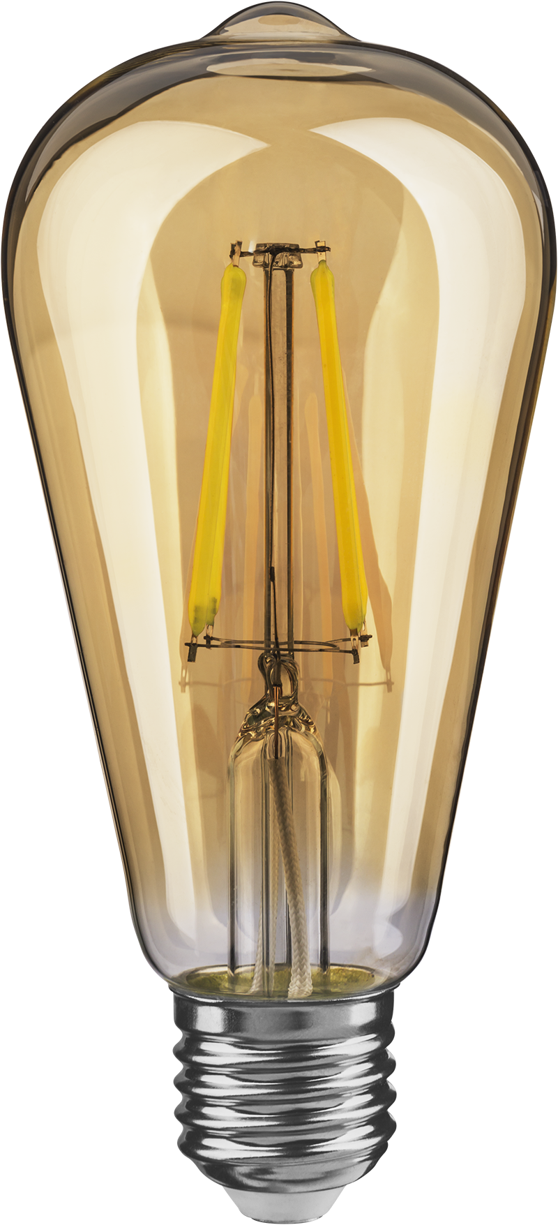 Лампа светодиодная LED 4вт E27 теплый ST64 ретро FILAMENT
