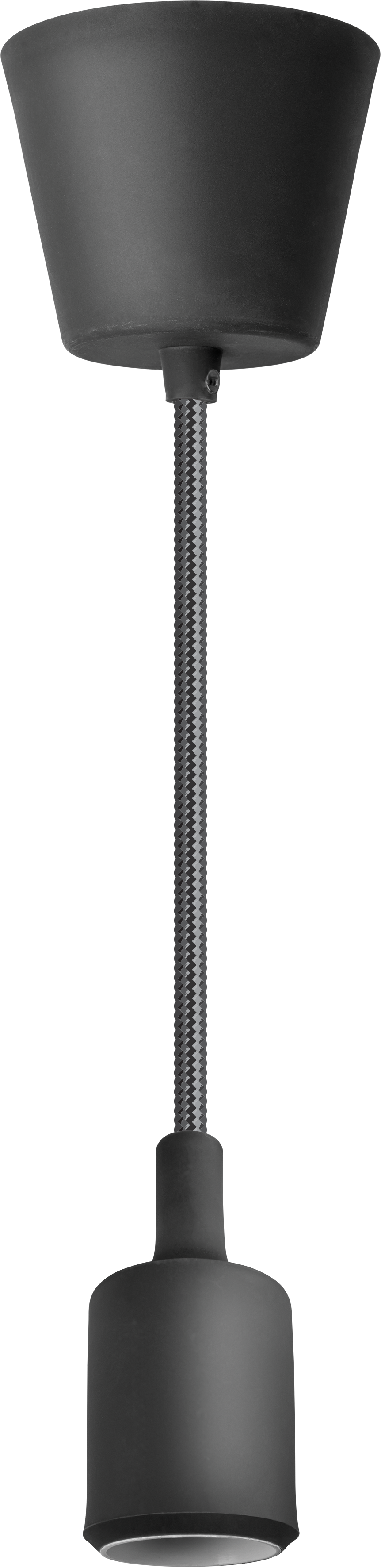 Светильник с проводом 1м.Е27 декор черный