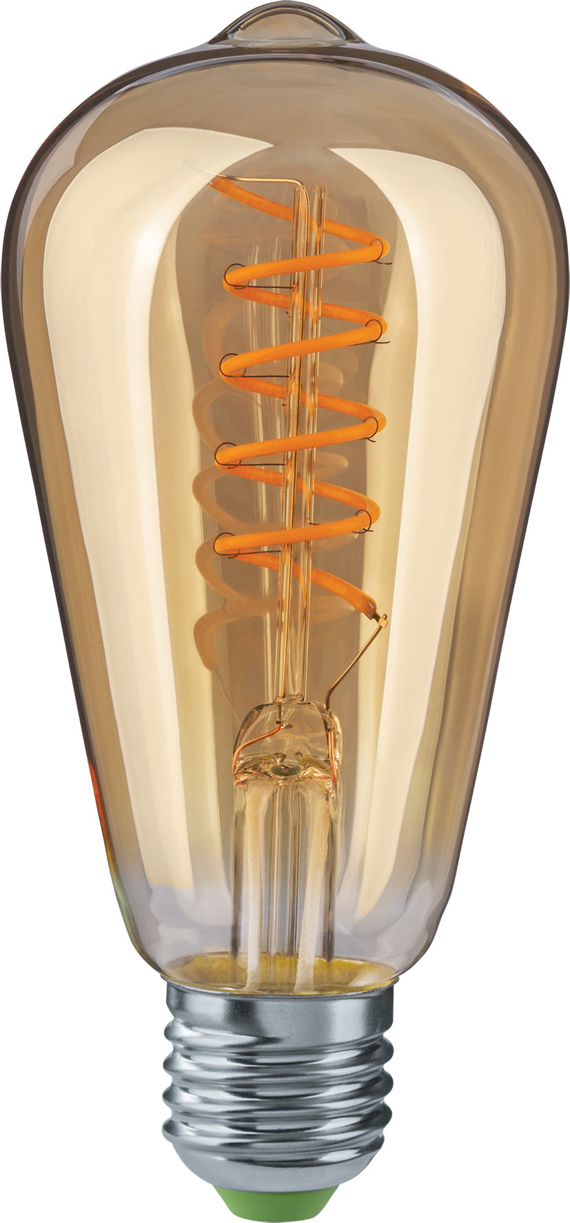 Лампа светодиодная LED 4вт E27 теплый ST64 ретро SPIRAL FILAMENT