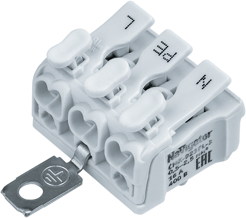 Клеммы монтаж. NTC-CMK-923PLG-3-50 (50 шт/уп) Navi