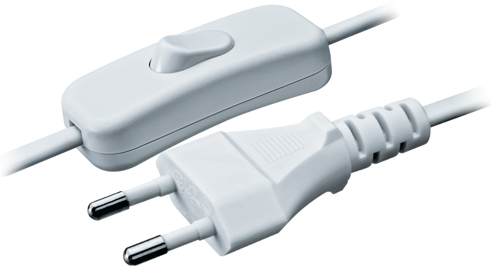 Шнур NPS-FS-170-2x0.5-WH 1.7м с выключателем белый