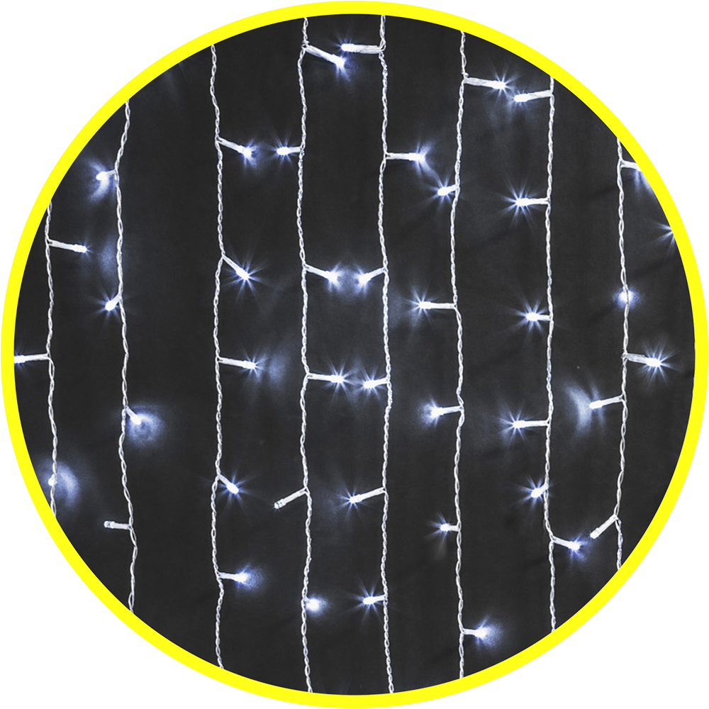 Гирлянда светодиодная новогодняя NGF-C01-288CW-8-1.5x1.5m-230-C8-TR-IP20